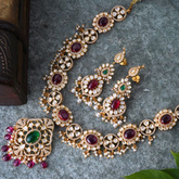 Amaayra Silver Polki Necklace